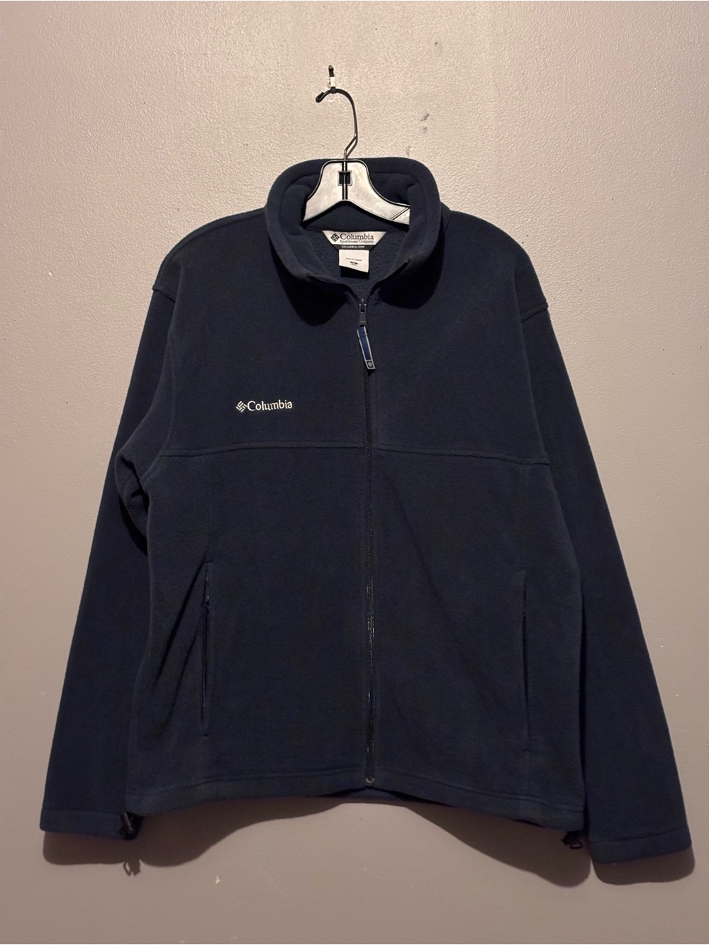 Columbia Mens Navy Blue Full Zip Fleece Jacket